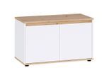 Carryhome Garderobenbank Malea, Weiß, Eiche Artisan, 1-Sitzer, 83.4x50x41.2 cm, Garderobe, Garderobenbänke, Garderobenbänke
