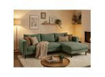Trendmanufaktur Ecksofa , Grün , Metall , seitenverkehrt montierbar, L-Form , 232x161 cm , Made in Europe , Stoffauswahl, Rücken echt, Armteil links, Armteil rechts , Wohnzimmer, Sofas & Couches, Wohnlandschaften, Ecksofas