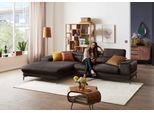 Ecksofa W.SCHILLIG "Piedroo, Designsofa mit tollem Sitzkomfort, elegant und bequem, L-Form", braun (mocca s37), B:303cm H:70cm T:193cm, Stoff S37 (100% Polyester): Luxus-Microfaser in Lederoptik, Sofas, Ecksofa, Kopfteilverstellung, wahlweise mit Sitztiefenverstellung, Breite 303cm