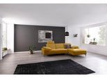 Ecksofa W.SCHILLIG "valentinoo, Designsofa, bequem, elegant und zeitlos, L-Form", gelb (kurkuma z69), B:299cm H:83cm T:178cm, Longlife Xtra-Leder Z69: Das feinnarbige, gedeckte Softleder Z69 besticht durch seine außergewöhnliche Weichheit im trendigen »Vintage-Look«, Hautstärke 0, 9 - 1, 1 mm, Sofas, Ecksofa, inklusive Hocker, mit Sitztiefenverstellung, Breite 299 cm