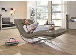 Relaxliege W.SCHILLIG "daily dreams", braun (stone z59), B:95cm H:85cm T:169cm, Longlife Xtra-Leder Z59: Glattleder mit modischer Prägung. Hautstärke 0, 9 - 1, 1 mm, Sofas, Relaxliege, in Waffelkissen-Optik, Schaukelgestell Chrom glänzend, in 2 Breiten