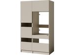 Mehrzweckschrank-Set BASIC BY BALCULINA "Washhome B/T/H 118x68x200 cm", kaschmirfarben, B:118cm H:200cm T:68cm, Kastenmöbel-Sets, Mehrzweckschrank-Set, Breite 118cm, höhenverstellbare Metallfüße
