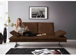 2-Sitzer W.SCHILLIG "broadway, Designsofa mit tollem Sitzkomfort, Breite 216cm", braun (chocolate s37), B:216cm H:94cm T:96cm, Stoff S37 (100% Polyester): Luxus-Microfaser in Lederoptik, Sofas, 2-Sitzer, Sitztiefenverstellung, Kopfteil- & Seitenteilverstellung, Breite 216cm