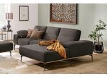 Ecksofa W.SCHILLIG "run, Designsofa mit tollem Sitzkomfort, bequem, L-Form", grau (graphit z73), B:279cm H:88cm T:178cm, Longlife Xtra-Leder Z73: Naturwalkleder der Luxusklasse aus den erlesensten Rohhäuten. Hautstärke 1, 1 – 1, 3 mm;ROHLEDER Jacquard-Flachgewebe Q2 W60 (63% Polyester, 37% Polyacryl);ROHLEDER Chenille-Flachgewebe Q2 W77 (68% Polyacryl, 32% Polyester);Stoff S37 (100% Polyester), So
