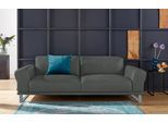 2,5-Sitzer W.SCHILLIG "montanaa bequem, Federkernunterfederung, elegant und edel", grau (anthrazit z69), B:232cm H:78cm T:94cm, Sofas, 2 5-Sitzer, mit Metallkufen in Silber matt, Breite 232 cm
