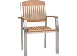 Gartensessel MERXX "»Keros«", beige (natur), B:63cm H:93cm T:57cm, Edelstahl;Akazienholz, Sessel, Gartensessel, stapelbar