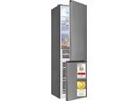 EXQUISIT Kühl-/Gefrierkombination "KGC380-115-NF-040A", Energieeffizienz: A, silber (inoxlook), Rechtsanschlag, Kühlschränke, Humidity Box für optimale Feuchtigkeitsregulierung & kein Abtauen mehr, Kühl-/Gefrierkombination
