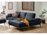 Ecksofa W.SCHILLIG "run, Designsofa mit tollem Sitzkomfort, bequem, L-Form", blau (blau z73), B:279cm H:88cm T:178cm, Longlife Xtra-Leder Z73: Naturwalkleder der Luxusklasse aus den erlesensten Rohhäuten. Hautstärke 1, 1 – 1, 3 mm;ROHLEDER Jacquard-Flachgewebe Q2 W60 (63% Polyester, 37% Polyacryl);ROHLEDER Chenille-Flachgewebe Q2 W77 (68% Polyacryl, 32% Polyester);Stoff S37 (100% Polyester), Sofas