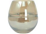 Kugelvase KAYOOM "Glasvase Sidney 525", braun (bernstein), B:17cm H:17cm T:17cm Ø:0cm, Glas, Vasen, Kugelvase