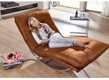 Relaxliege W.SCHILLIG "daily dreams", braun (cognac z69), B:95cm H:85cm T:169cm, Longlife Xtra-Leder Z69: Das feinnarbige, gedeckte Softleder Z69 besticht durch seine außergewöhnliche Weichheit im trendigen »Vintage-Look«, Hautstärke 0, 9 - 1, 1 mm, Sofas, Relaxliege, in Waffelkissen-Optik, Schaukelgestell Chrom glänzend, in 2 Breiten