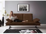 2-Sitzer W.SCHILLIG "broadway, Designsofa mit tollem Sitzkomfort, Breite 216cm", braun (chocolate s37), B:216cm H:94cm T:96cm, Stoff S37 (100% Polyester): Luxus-Microfaser in Lederoptik, Sofas, 2-Sitzer, Sitztiefenverstellung, Kopfteil- & Seitenteilverstellung, Breite 216cm