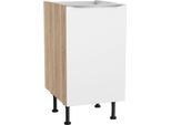 Spülenschrank KOCHSTATION "KS-Aken", weiß (weiß, wildeiche nachbildung), B:45cm H:87cm T:58,4cm, Schränke, Spülenschrank