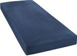 Spannbettlaken JANINE "MAKO-FEINJERSEY 5007", blau (marine), L:200cm, Mako-Jersey, Obermaterial: 100% Baumwolle, Bettlaken, Spannbettlaken, aus 100% Baumwolle, für Matratzen bis 26 cm Höhe