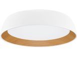 NOVA LUCE Deckenleuchte "SIGI", weiß (weiß, holz), 1, Ø 45cm H: 10cm, 1 Stk., Leuchten, Deckenleuchte