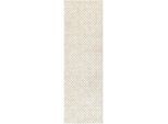 Lindorug Läufer Mesio Haral, waschbar, Creme, Taupe, Textil, geometrisch, rechteckig, 80x250 cm, Oeko-Tex® Standard 100, für Fußbodenheizung geeignet, rutschfest, in verschiedenen Größen erhältlich, wasserabweisend, schmutzabweisend, Hausstauballergiker feuchtraumgeeignet, stuhlrollengeeignet, waschbar, pflegeleicht, strapazierfähig, reißfest, rutschfeste Unterfläche, vegan, Teppiche & Böden, Tepp
