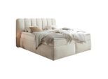 Boxxx Boxspringbett, Creme, Kunststoff, H3 + H4, 7-Zonen, Höhe ca. 18 cm, 180x200 cm, Matratze, gepolstertes Kopfteil, Topper durchgehend, Wendematratze mit unterschiedlichen Härtegraden, Kingsize, Schlafzimmer, Betten, Doppelbetten
