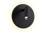 PAULMANN LED Wandleuchte "Kiora 1,3W", schwarz, 2, Ø 14cm H: 20cm, 1 Stk., Leuchten, Dimmbar, LED Wandleuchte