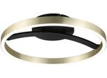 PAULMANN LED Deckenleuchte "Melira WD LED 24W Gold /Schwarz 230V Metall", schwarz matt, goldfarben, Ø 38cm H: 10,5cm, 1 Stk., Leuchten, 3StepDim, LED Deckenleuchte