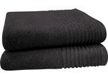 Handtücher DYCKHOFF "Handtuch-Set BRILLANT 2-tlg., Baumwolle, 50x100 cm", schwarz, B:50cm L:100cm, Frottier, Baumwolle, Handtücher, Baumwolle