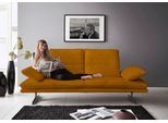2-Sitzer W.SCHILLIG "broadway, Designsofa mit tollem Sitzkomfort, Breite 216cm", gelb (brandy s37), B:216cm H:94cm T:96cm, Stoff S37 (100% Polyester): Luxus-Microfaser in Lederoptik, Sofas, Sitztiefenverstellung, Kopfteil- & Seitenteilverstellung, Breite 216cm