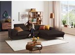 Ecksofa W.SCHILLIG "Piedroo, Designsofa mit tollem Sitzkomfort, elegant und bequem, L-Form", braun (braun z59), B:303cm H:70cm T:193cm, Longlife Xtra-Leder Z59: Glattleder mit modischer Prägung. Hautstärke 0, 9 - 1, 1 mm, Sofas, Ecksofa, Kopfteilverstellung, wahlweise mit Sitztiefenverstellung, Breite 303cm