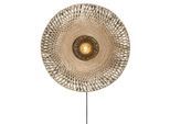 Good & Mojo , Schwarz, Hellbraun , Naturmaterialien , rund , 15 cm , Handmade in Vietnam , Schnurschalter ,