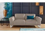 2-Sitzer W.SCHILLIG "montanaa Designsofa mit erstklassigem Sitzkomfort, Federkern", braun (stone z59), B:192cm H:78cm T:94cm, Sofas, 2-Sitzer, mit Metallkufen in Schwarz pulverbeschichtet, Breite 192 cm