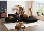 Ecksofa W.SCHILLIG "Piedroo, Designsofa mit tollem Sitzkomfort, elegant und bequem, L-Form", schwarz (schwarz z59), B:303cm H:70cm T:193cm, Longlife Xtra-Leder Z59: Glattleder mit modischer Prägung. Hautstärke 0, 9 - 1, 1 mm, Sofas, Ecksofa, Kopfteilverstellung, wahlweise mit Sitztiefenverstellung, Breite 303cm