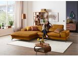 Ecksofa W.SCHILLIG "Piedroo, Designsofa mit tollem Sitzkomfort, elegant und bequem, L-Form", gelb (brandy s37), B:303cm H:70cm T:193cm, Stoff S37 (100% Polyester): Luxus-Microfaser in Lederoptik, Sofas, Ecksofa, Kopfteilverstellung, wahlweise mit Sitztiefenverstellung, Breite 303cm