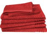 Waschhandschuh DYCKHOFF "Waschhandschuh-Set BRILLANT 6-tlg., Baumwolle, 550 g/m²", kirsche, B:16cm L:21cm, Frottier, Baumwolle, Handtücher, Waschhandschuh, Baumwolle