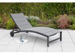 Gartenliege MERXX "San Marino", grau (graphit), Gartenliegen, Gartenliege, Aluminium