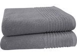 Handtücher DYCKHOFF "Handtuch-Set BRILLANT 2-tlg., Baumwolle, 50x100 cm", grau, B:50cm L:100cm, Frottier, Baumwolle, Handtücher, Handtücher, Baumwolle