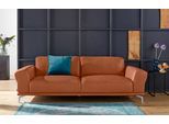 2,5-Sitzer W.SCHILLIG "montanaa", braun (cognac z69), B:232cm H:78cm T:94cm, Sofas, 2 5-Sitzer, mit Metallfüßen in Silber matt, Breite 232 cm