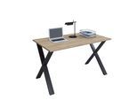Schreibtisch VCM "Schreibtisch Bürotisch Computertisch 140x80 Lona X", braun (schwarz, sonoma, eiche), B:140cm T:80cm, Tische, Schreibtisch