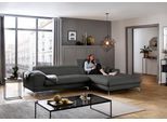 Ecksofa W.SCHILLIG "piedroo, Designsofa mit tollem Sitzkomfort, bequem und elegant, L-Form", grau (anthrazit z69), B:303cm H:70cm T:193cm, Longlife Xtra-Leder Z69: Das feinnarbige, gedeckte Softleder Z69 besticht durch seine außergewöhnliche Weichheit im trendigen »Vintage-Look«, Hautstärke 0, 9 - 1, 1 mm, Sofas, Ecksofa, Kopfteilverstellung, wahlweise mit Sitztiefenverstellung, Breite 303cm