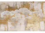 Leinwandbild QUEENCE "Gingko Abstrakt in Gold, Canvas Bild von Hand bespannt", farbe bild(er): gold,beige,weiß, B:40cm H:30cm T:2cm, Bilder, Leinwandbild, Zeitlose Ginkgo-Motive in hellen Farben