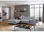 Ecksofa W.SCHILLIG "piedroo, Designsofa mit tollem Sitzkomfort, bequem und elegant, L-Form", grau (dolphin r66), B:303cm H:70cm T:193cm, Chenille-Flachgewebe R66 (85% Polyester, 15% Nylon), Sofas, Ecksofa, Kopfteilverstellung, wahlweise mit Sitztiefenverstellung, Breite 303cm