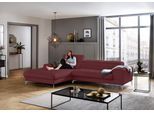 Ecksofa W.SCHILLIG "piedroo, Designsofa mit tollem Sitzkomfort, bequem und elegant, L-Form", rot (burgundy z69), B:303cm H:70cm T:193cm, Longlife Xtra-Leder Z69: Das feinnarbige, gedeckte Softleder Z69 besticht durch seine außergewöhnliche Weichheit im trendigen »Vintage-Look«, Hautstärke 0, 9 - 1, 1 mm, Sofas, Ecksofa, Kopfteilverstellung, wahlweise mit Sitztiefenverstellung, Breite 303cm