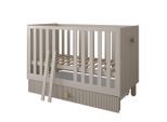 kiki design Gitterbett, Beige, Naturmaterialien, 1 Schubladen, Rechteckig, 60x120 cm, Babymöbel, Babybetten, Gitterbett