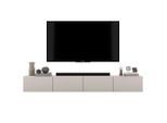 Meble Lindner Tv-Lowboard, Kaschmir, Holzwerkstoff, 4 Fächer, Rechteckig,Rechteckig, 240x30x35 cm, Wohnzimmer, Wohnwände, Lowboards, Lowboards stehend