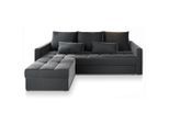 Masseno Ecksofa, Grau, Kunststoff, 3-Sitzer, L-Form,L-Form, 220x140 cm, Wohnzimmer, Sofas & Couches, Wohnlandschaften, Ecksofas