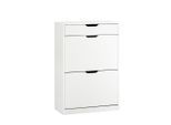 SoBuy Schuhschrank, Weiß, Holzwerkstoff, 60x90x30 cm, Garderobe, Schuhaufbewahrung, Schuhkipper