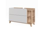 Vicco Waschbeckenunterschrank, Sonoma Eiche, Weiß, Holzwerkstoff, 1 Fächer, 2 Schubladen, Rechteckig, 100x65x35 cm, Badezimmer, Badezimmerschränke, Waschbeckenunterschränke