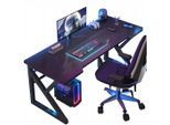 Schreibtisch,, Schwarz, Holzwerkstoff, 120x74x60 cm, Arbeitszimmer, Schreibtische, Gaming-Tische