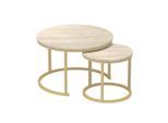 Calicosy Beistelltischen, Beige, Holzwerkstoff, 70x45.5x70 cm, Wohnzimmer, Wohnzimmertische, Couchtische