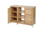 MCW Badezimmerschrank, Braun, Holz, Bambus, 99x75x33 cm, Badezimmer, Badezimmerschränke, Midischränke