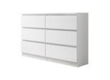 Mirjan24 Kommode, Weiß, Holzwerkstoff, 6 Schubladen, 120x77x30 cm, Wohnzimmer, Kommoden & Sideboards, Kommoden