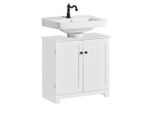 SoBuy Waschbeckenunterschrank, Weiß, Holzwerkstoff, 60x60x30 cm, Badezimmer, Badezimmerschränke, Waschbeckenunterschränke