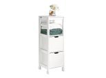 SoBuy Badezimmerschrank, Weiß, Holzwerkstoff, 30x90x30 cm, Badezimmer, Badezimmerschränke, Midischränke