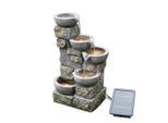 Teamson Home Solar-Brunnen, Grau, Kunststoff, Stein Optik, 30.5x68.6x43.2 cm, Gartenzubehör, Gartendeko